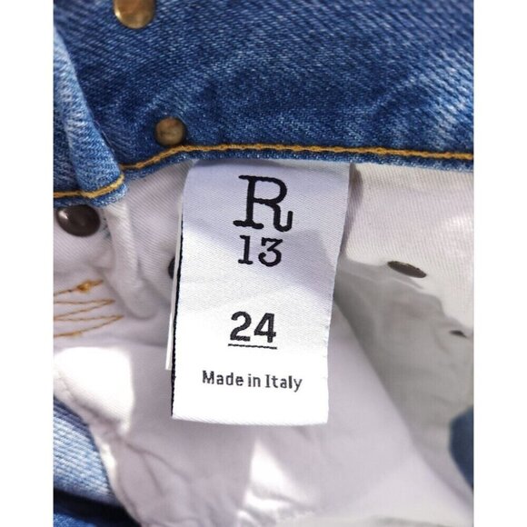 R13 Fold Over Jeans in Irving Blue Size 24 XXS New - Picture 15 of 16